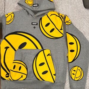 Converse Yellow Sweatshirt with Smiley Faces Design